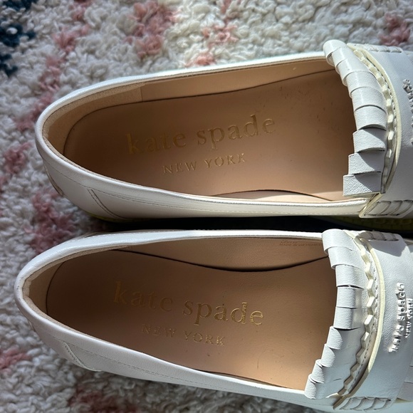 Kate Spade Cream and Neon Yellow Loafers - Picture 4 of 6